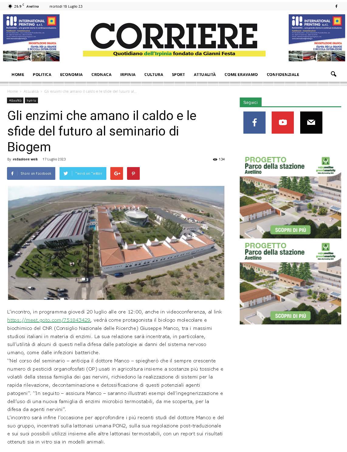 Gli enzimi che amano il caldo e le sfide del futuro al seminario di Biogem